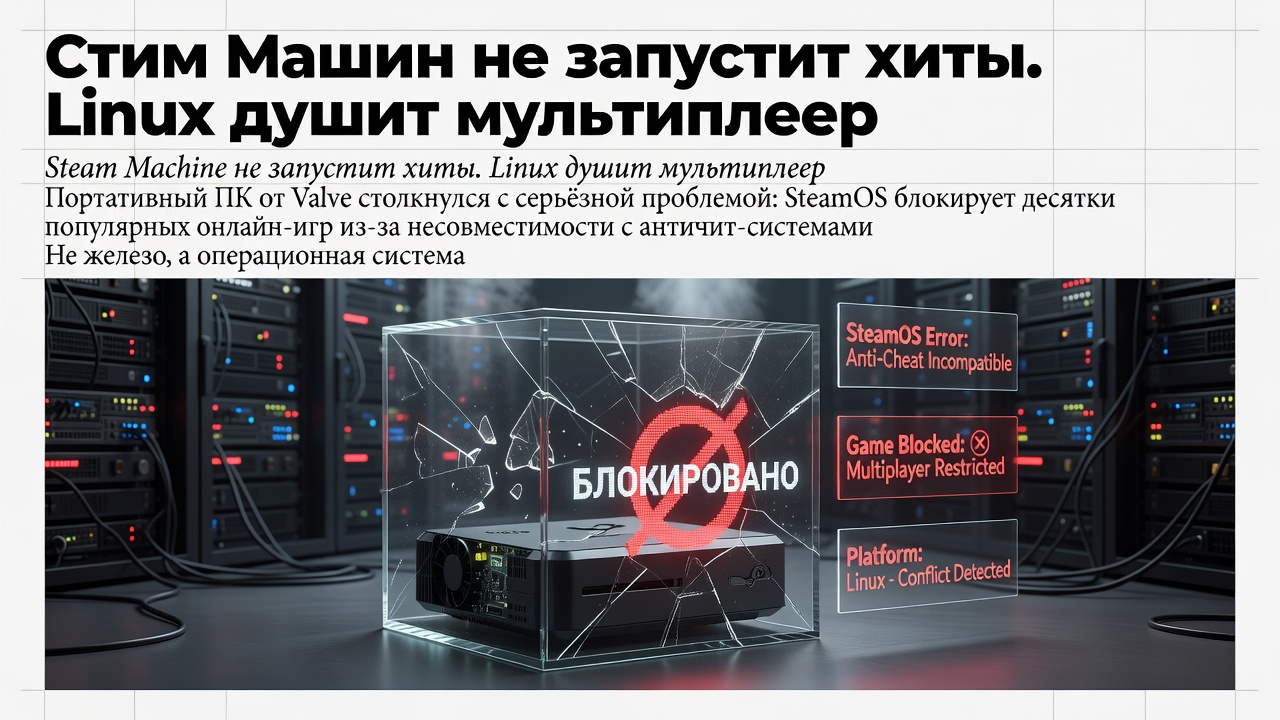 Steam Machine не запустит хиты. Linux душит мультиплеер