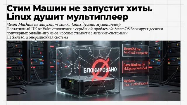 Steam Machine не запустит хиты. Linux душит мультиплеер